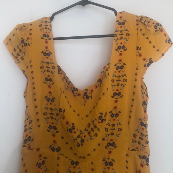 Urban Outfitters Mustard Folk Print Dress - Picture 2 of 7